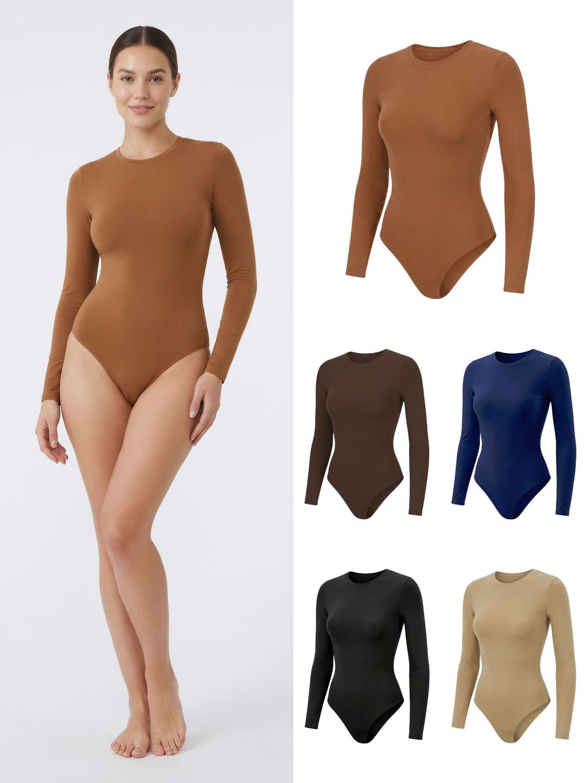 High Elastic Tummy Control Long Sleeve Bodysuit
