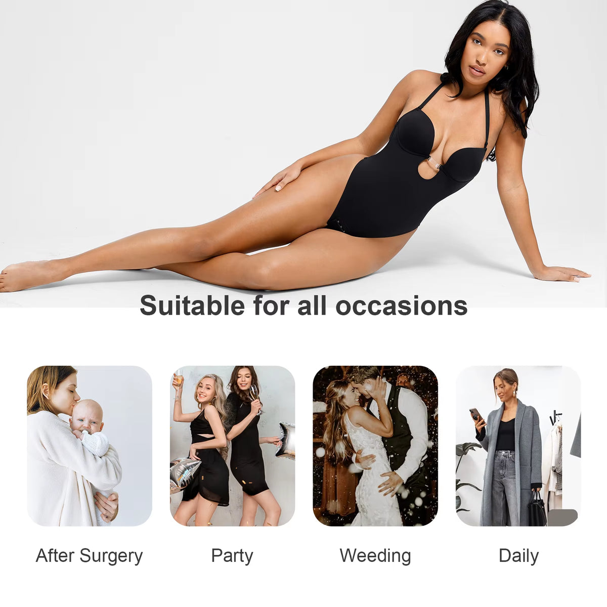 Wholesale High Elasticity Tummy Control Push-Up Wedding Shapewear Ladies' Backless Shaper Hip Enhancer Skinny Fit for Adults