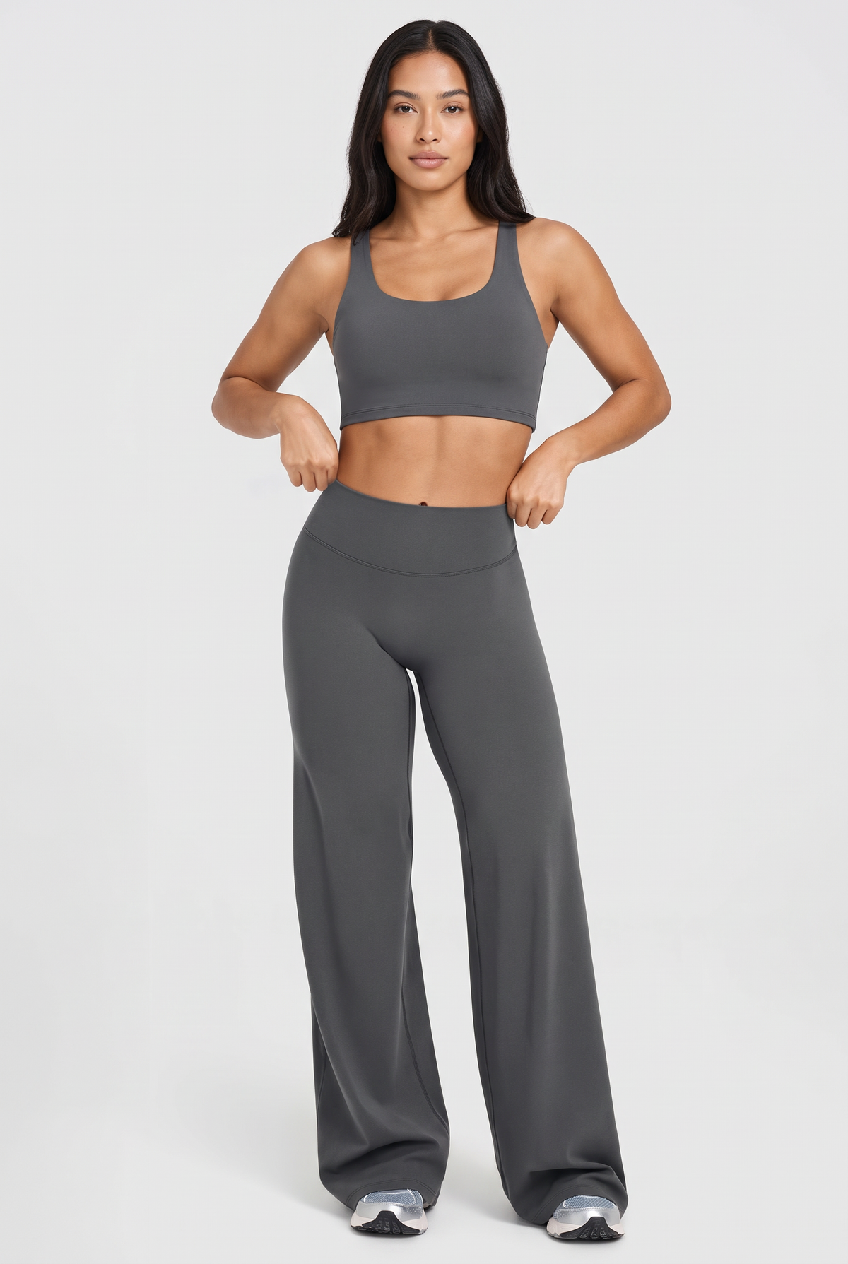 Move High-Rise Flare Pants in Stone, front view