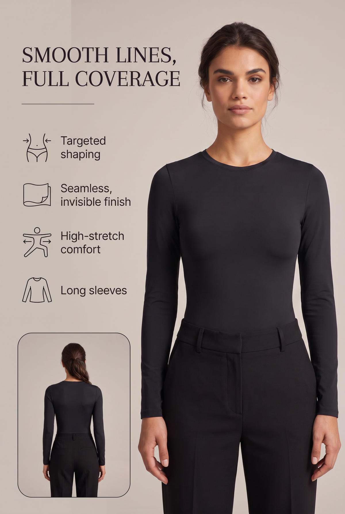 Sculpt Seamless Long-Sleeve Bodysuit key benefits