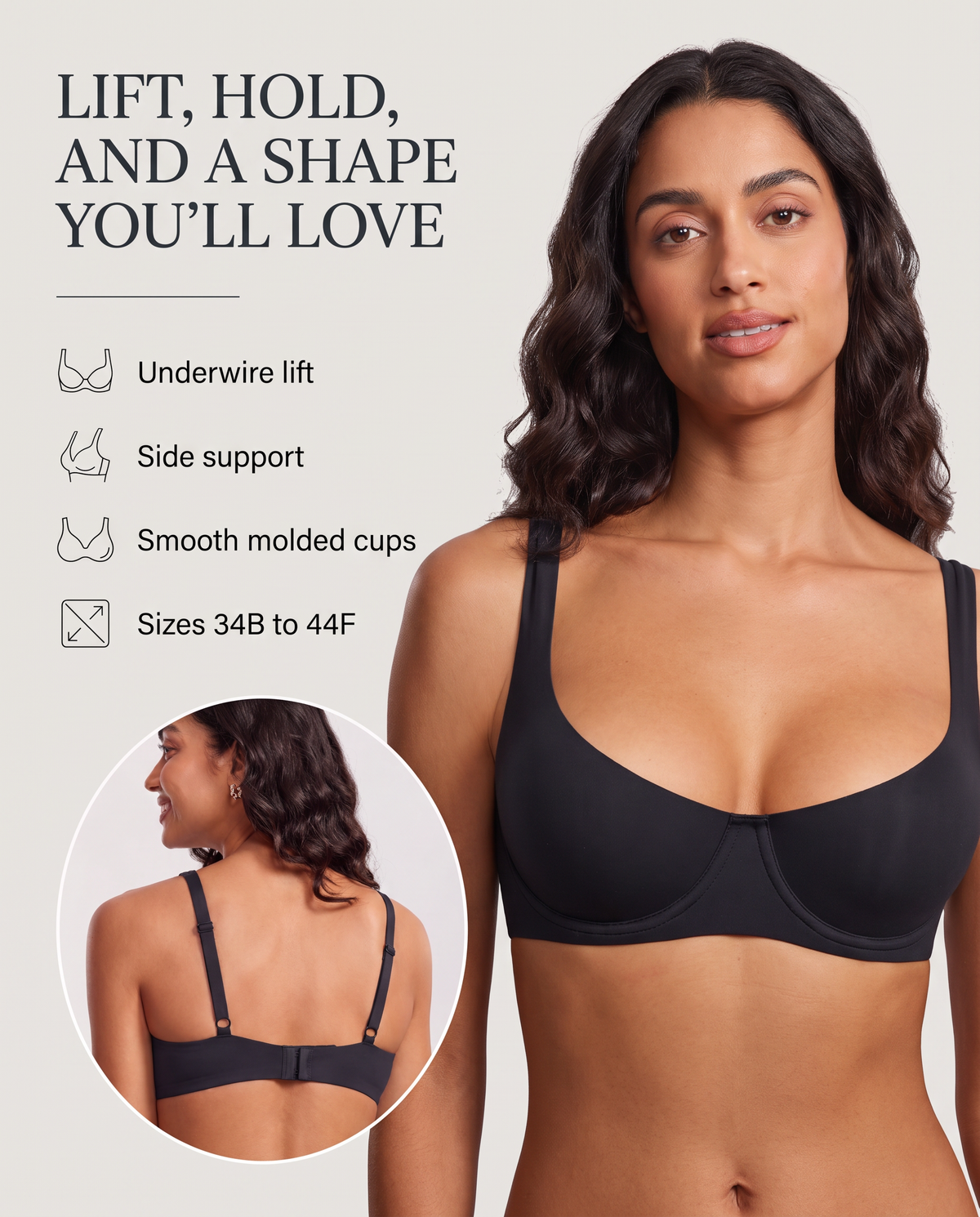 Second Skin Underwire Lift Bra key benefits