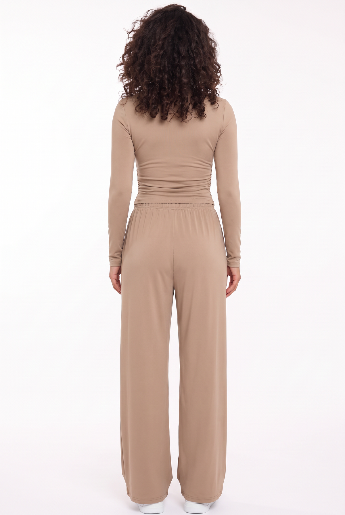 Lounge Relaxed Two-Piece Set in Khaki, back view