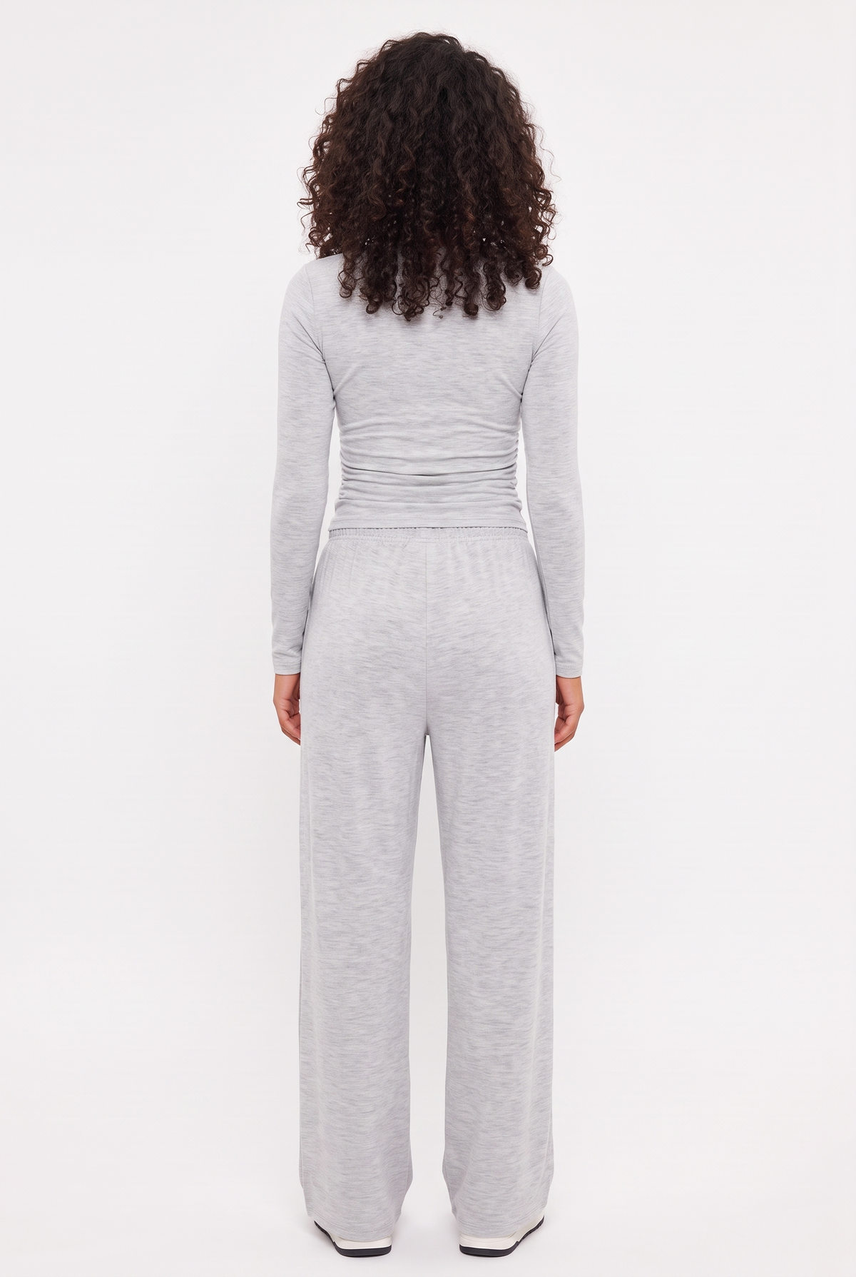 Lounge Relaxed Two-Piece Set in Light Grey, back view